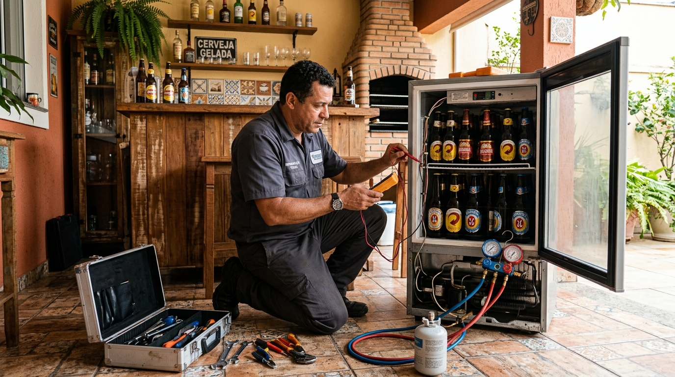 Aplicação de gás refrigerante em cervejeira atendida em Brasília‑DF